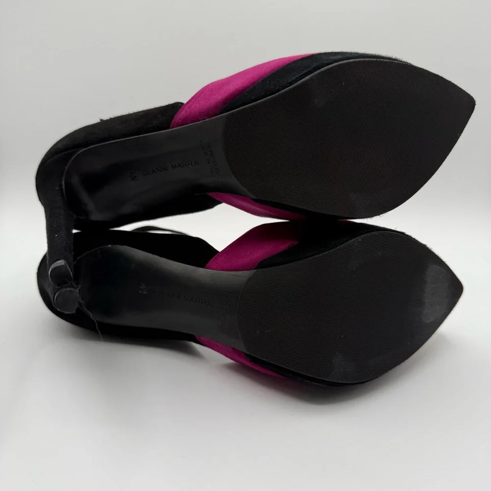 Gianni Marra Bold Color-block With Ankle Strap Stiletto Pointy Toe Platform - Picture 13 of 17